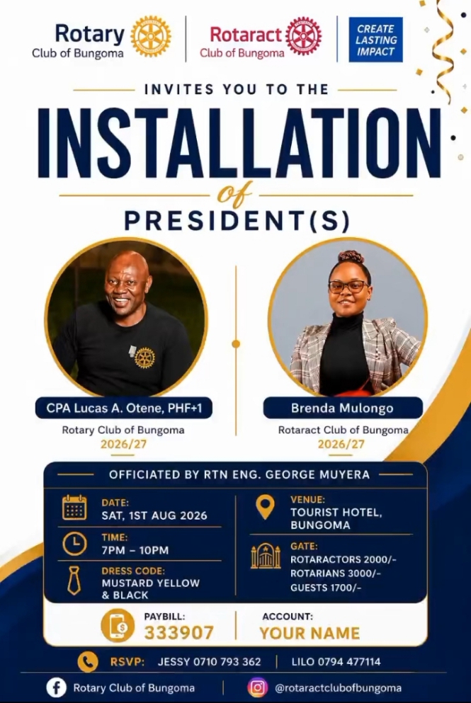 Rotary and Rotaract Club of Bungoma Installation